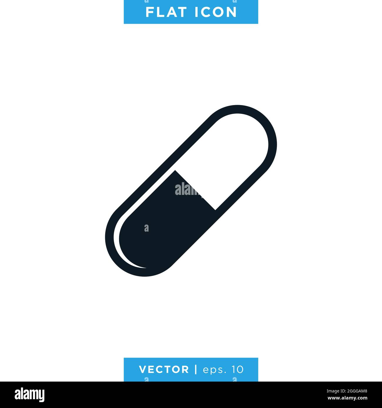 Capsule icon vector stock illustration design template. Stock Vector