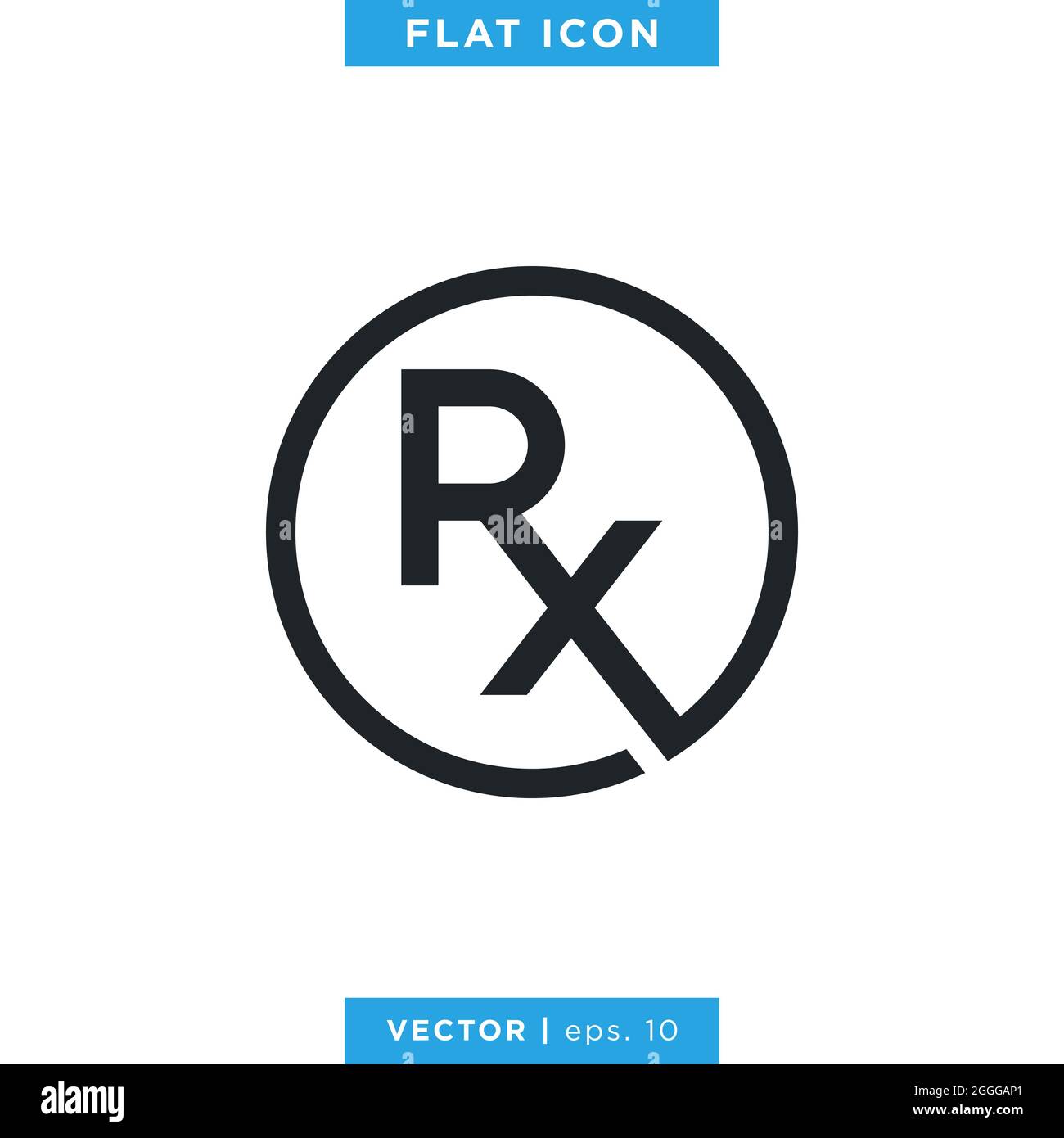 RX Medical Icon Vector Illustration Logo Design Template Stock Vector