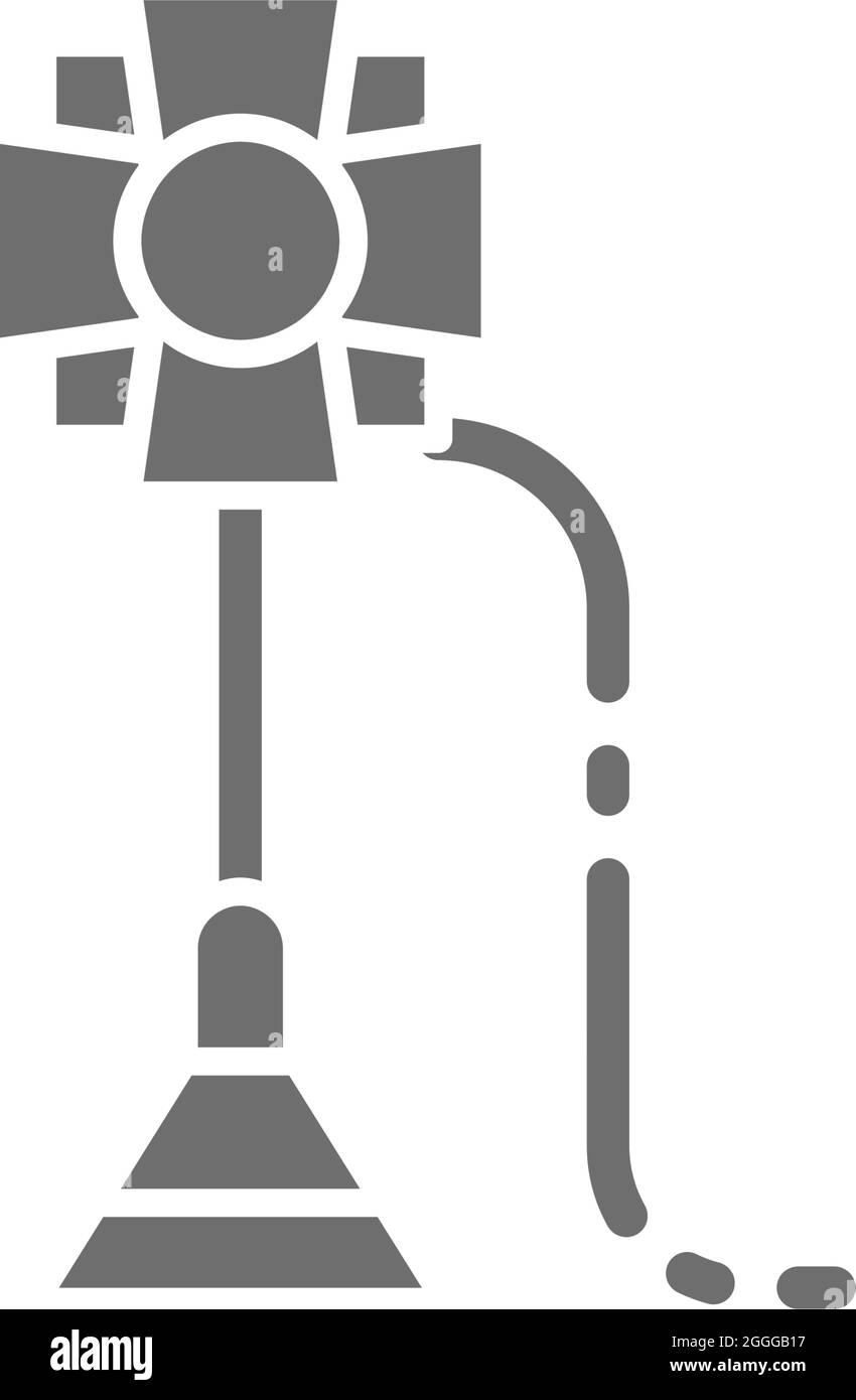 Soffit, camera flashlight spotlight, studio lighting, stage light grey