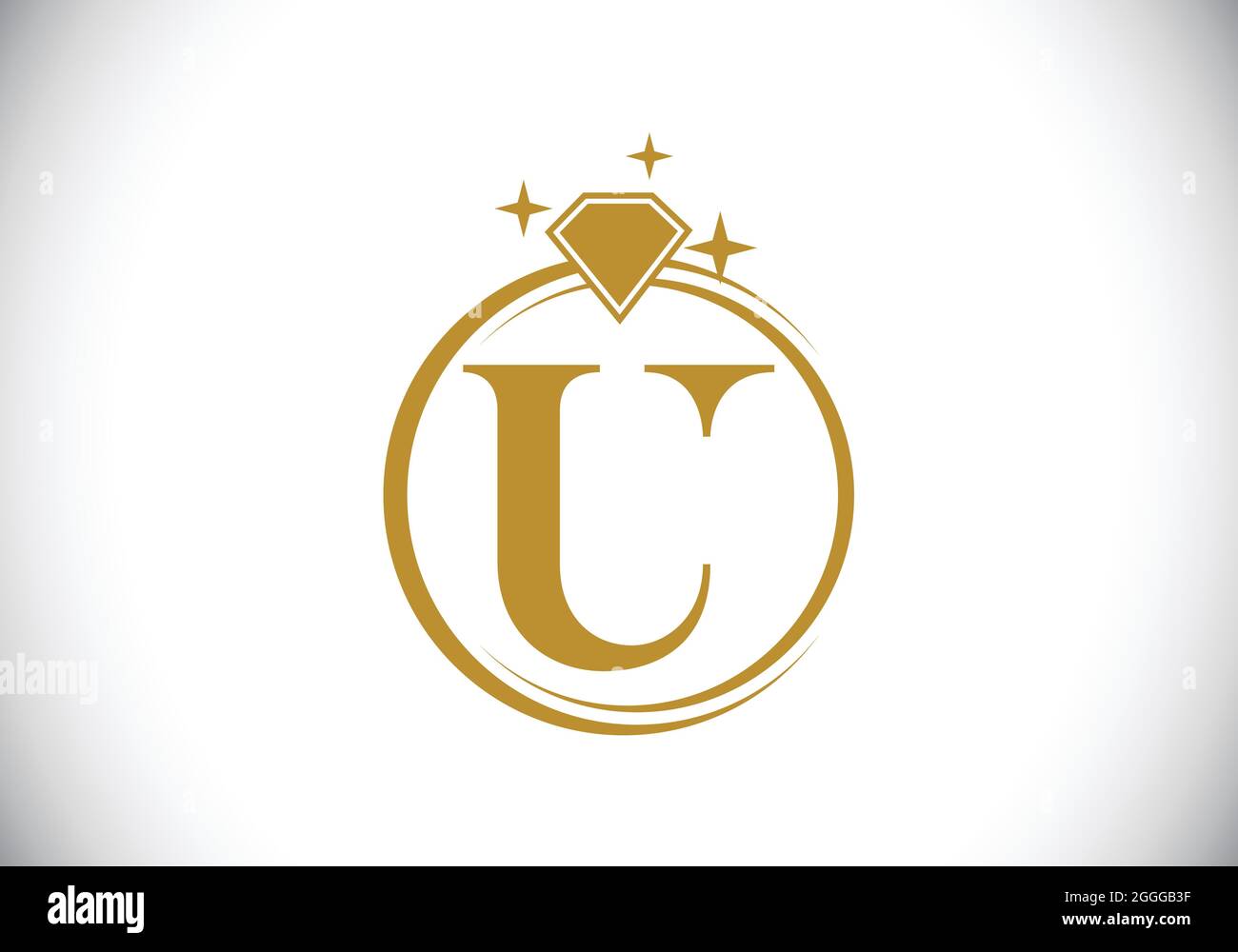 Letter U diamond jewellery logo design vector symbol icon