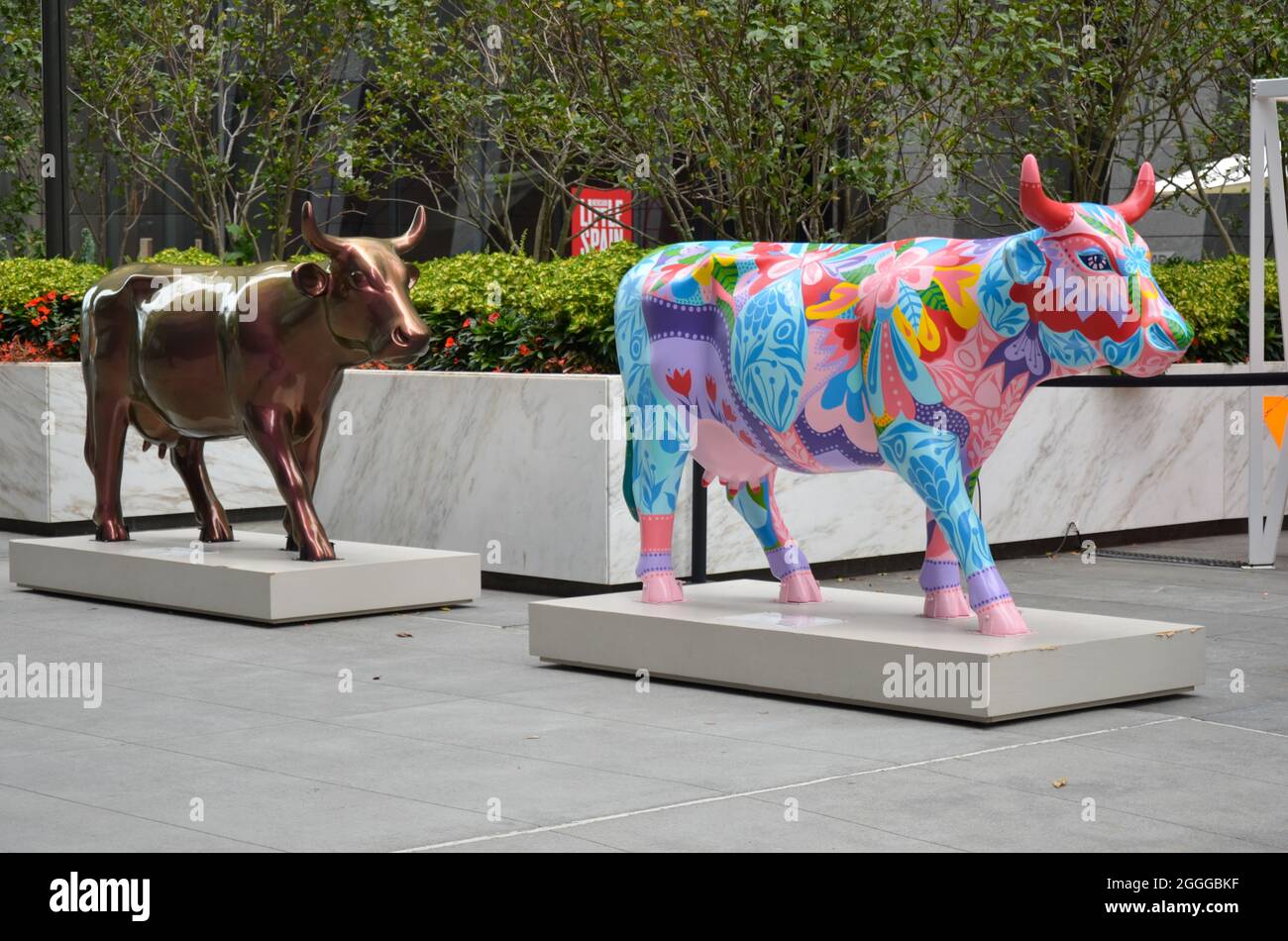 The Cow Parade returned after 20 years, public art exhibit is seen in Hudson Yards, New York