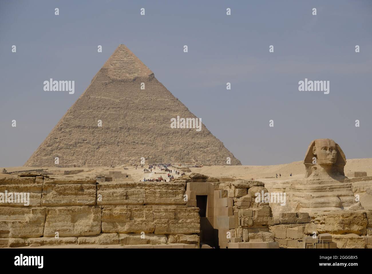 Egypt Cairo - The Pyramid of Khafre - Great Sphinx of Giza and Valley ...