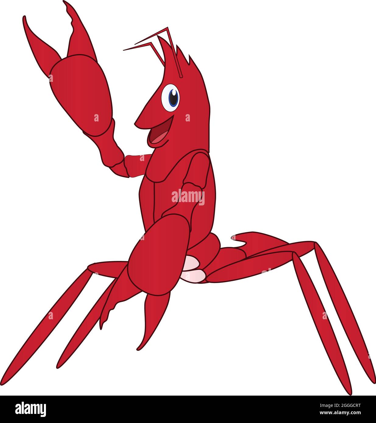 Cartoon illustration of a friendly lobster Stock Photo Alamy