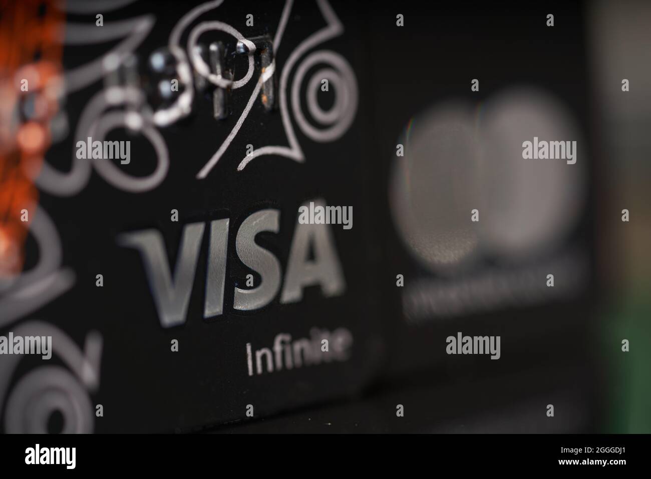 Visa infinite bank credit card Stock Photo