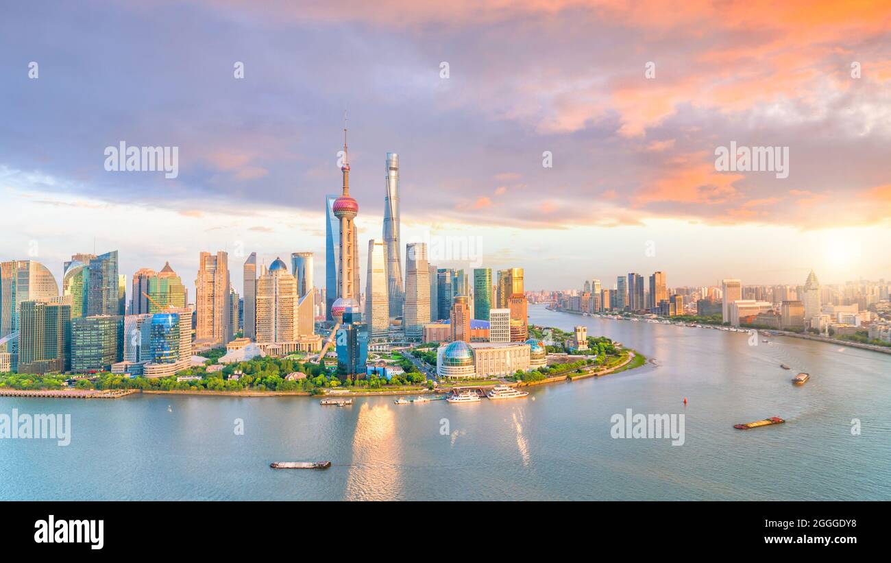 View of downtown Shanghai skyline in China Stock Photo - Alamy