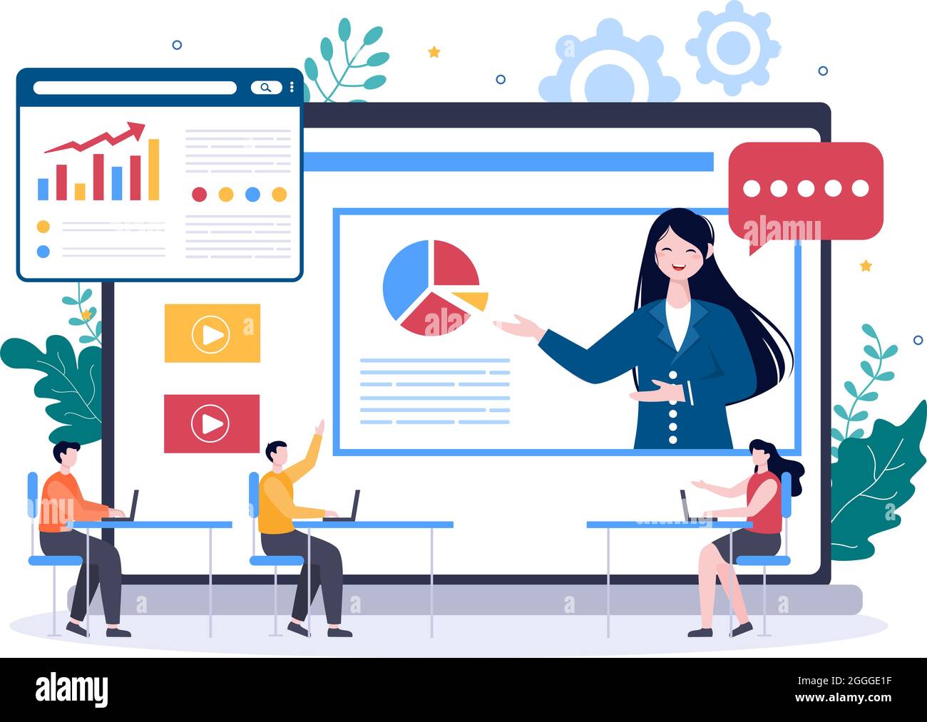 Business Online Training, Seminar or Courses Background Vector ...