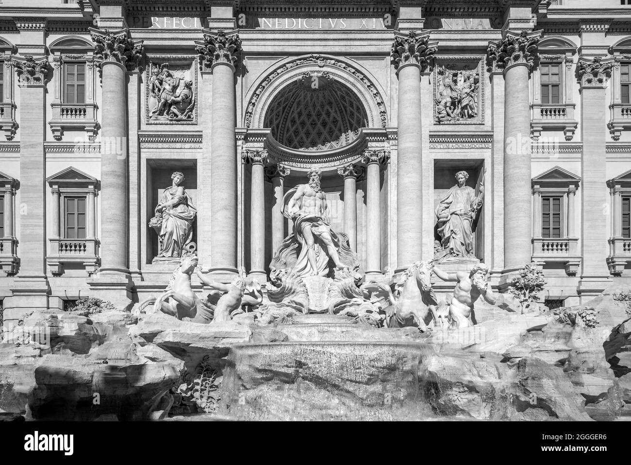 Details of Trevi Fountain in the heart of Roma, Italy Stock Photo