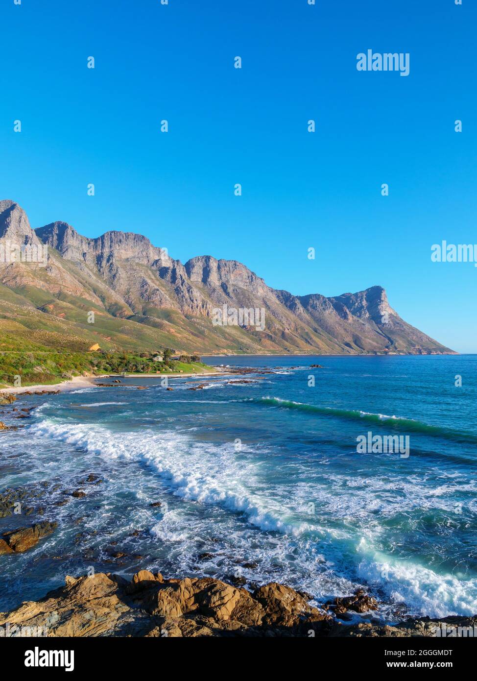 View of the Kogelberg Mountains along Clarence Drive between Gordon's Bay and Rooi-Els. False Bay. Western Cape. South Africa Stock Photo