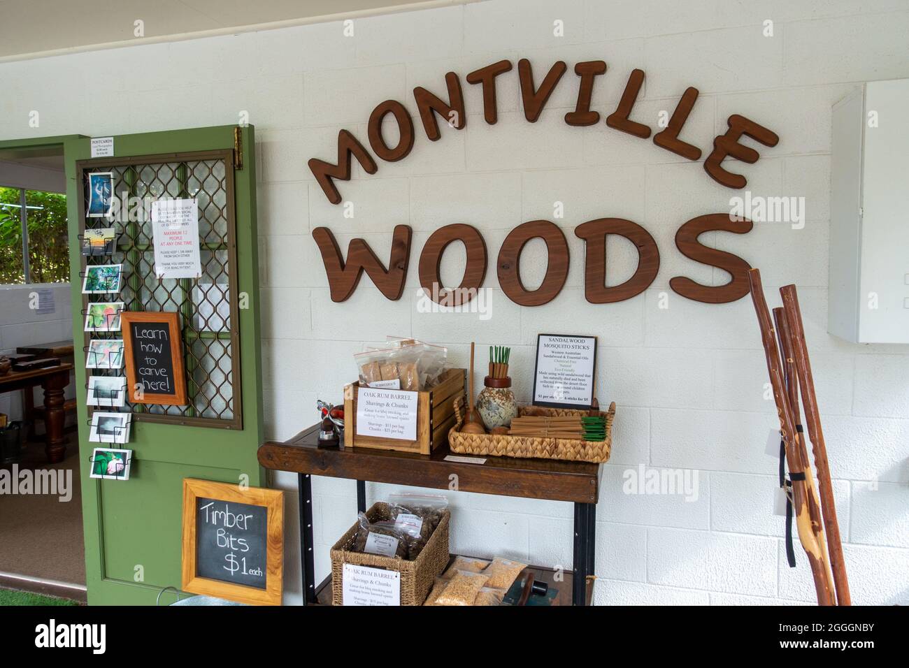 Montville Woods Tourist Shop, Queensland Australia. Stock Photo