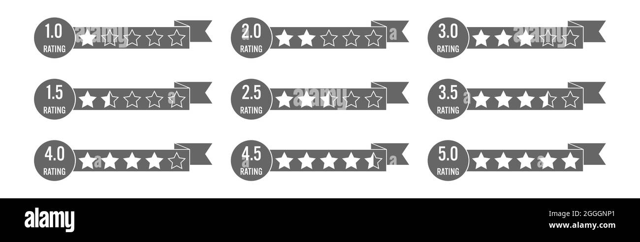 set of ribbons with rating stars. Flat style Stock Vector Image & Art ...