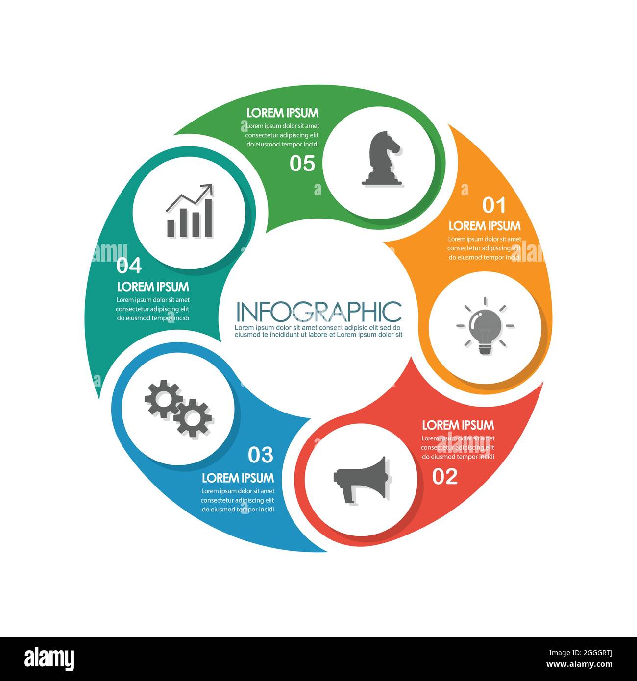 Circle chart infographic template. vector illustration Stock Vector