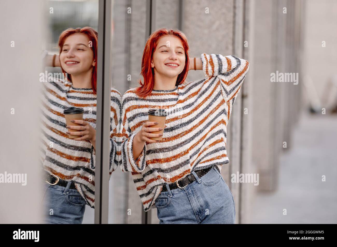 Girl with coffee cup Stock Photo