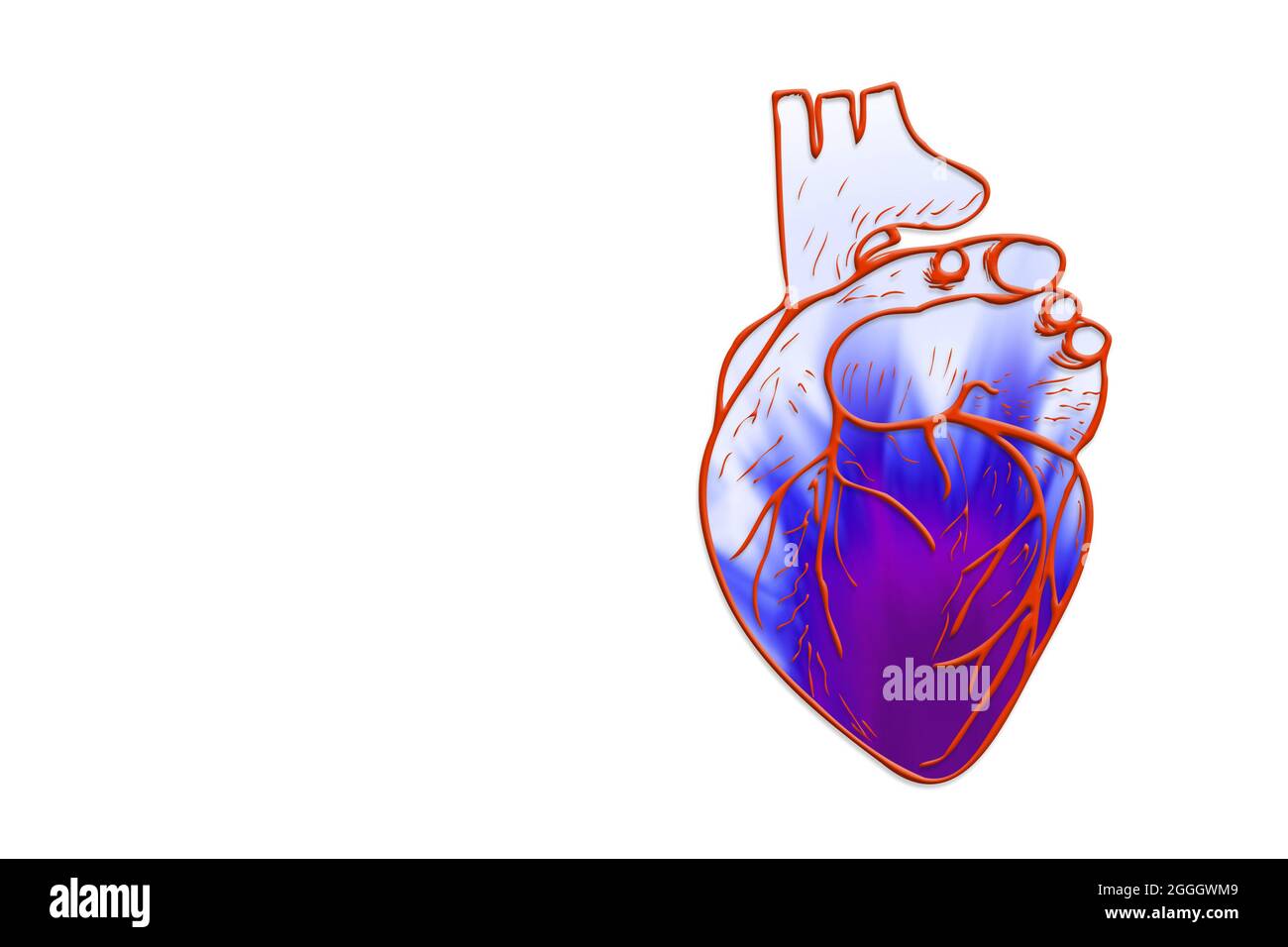 Abstract illustration of a heart isolated on a white background. High ...