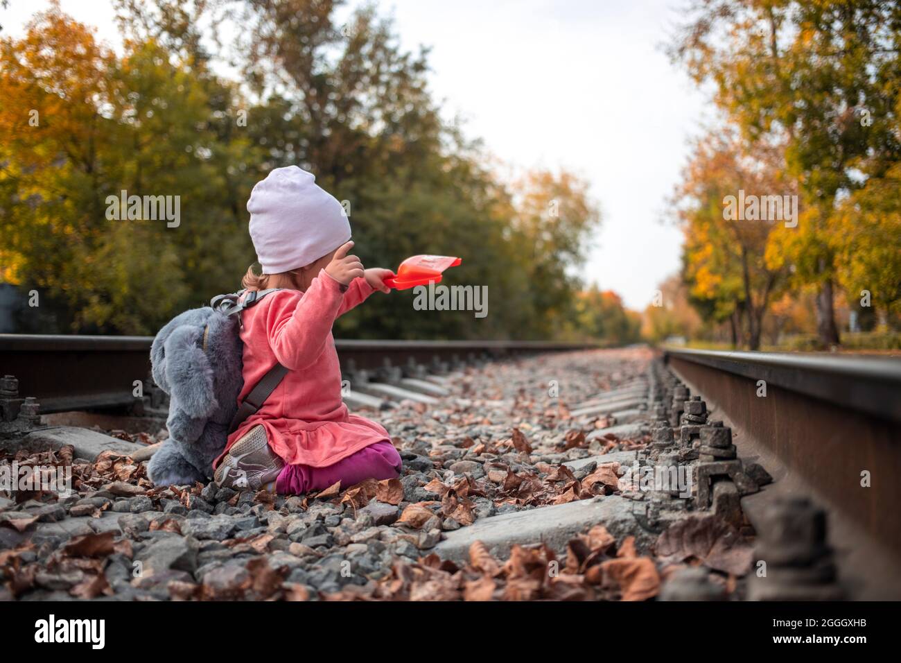 Children playing on rail tracks hi-res stock photography and images - Alamy