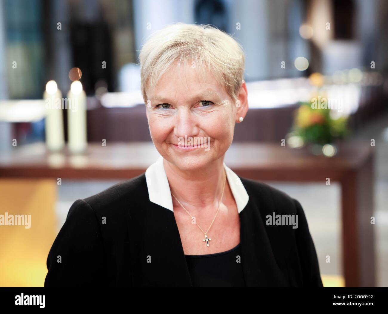 Hamburg Germany 30th Aug 2021 Kirsten Fehrs Bishop Of The Hamburg And Lubeck District Of The North Church At A Photo Opportunity In The Main Church Of St Peter S Credit Christian Charisius Dpa Alamy