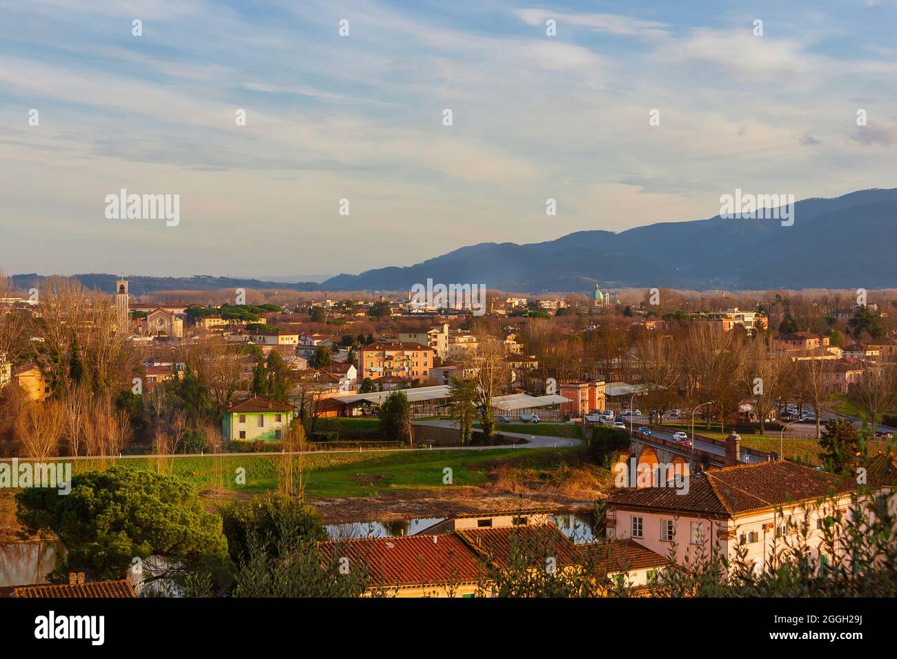 View of Lucca northen and eastern districts of San Marco and Arancio Stock Photo