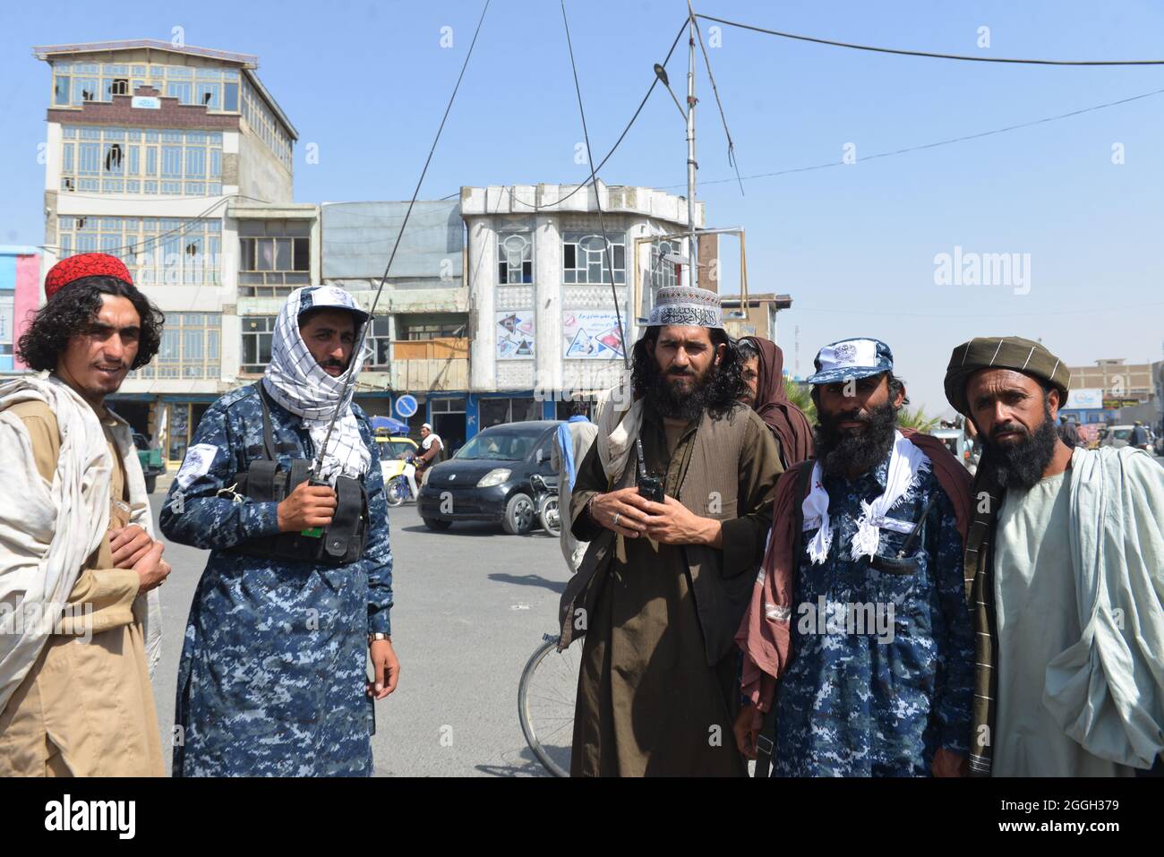 Kandahar city, Southern Afghanistan. 31st August 2021. Taliban fighters and their supporters celebrated across Afghanistan with the final departure of all U.S. troops. Brining to an end of 20 years of foreign military presence. Stock Photo