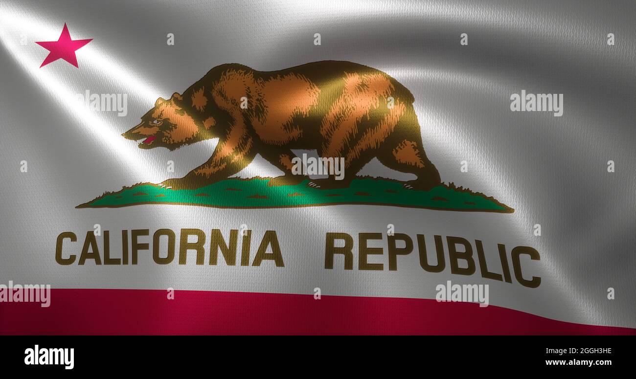 California Flag, United States Of America, Waving Folds, Close Up View ...