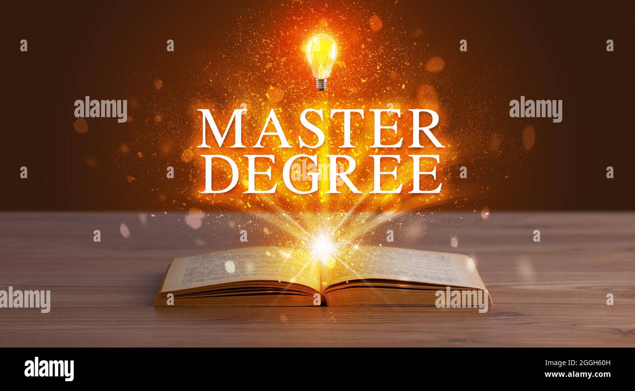 Educational inscription coming out from an open book Stock Photo - Alamy