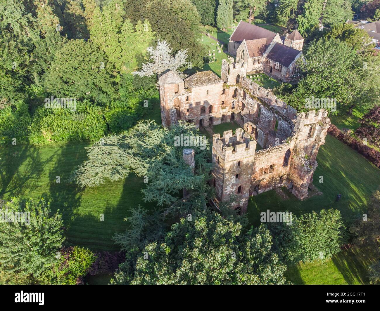 Acton Burnell Castle and church, Shropshire, UK Stock Photo Alamy