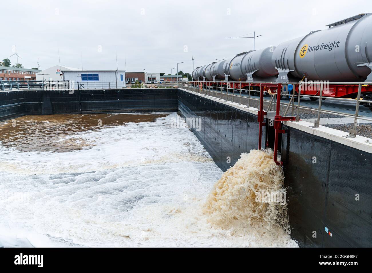 Wunstorf, Germany. 01st Sep, 2021. The saline water is drained from ...