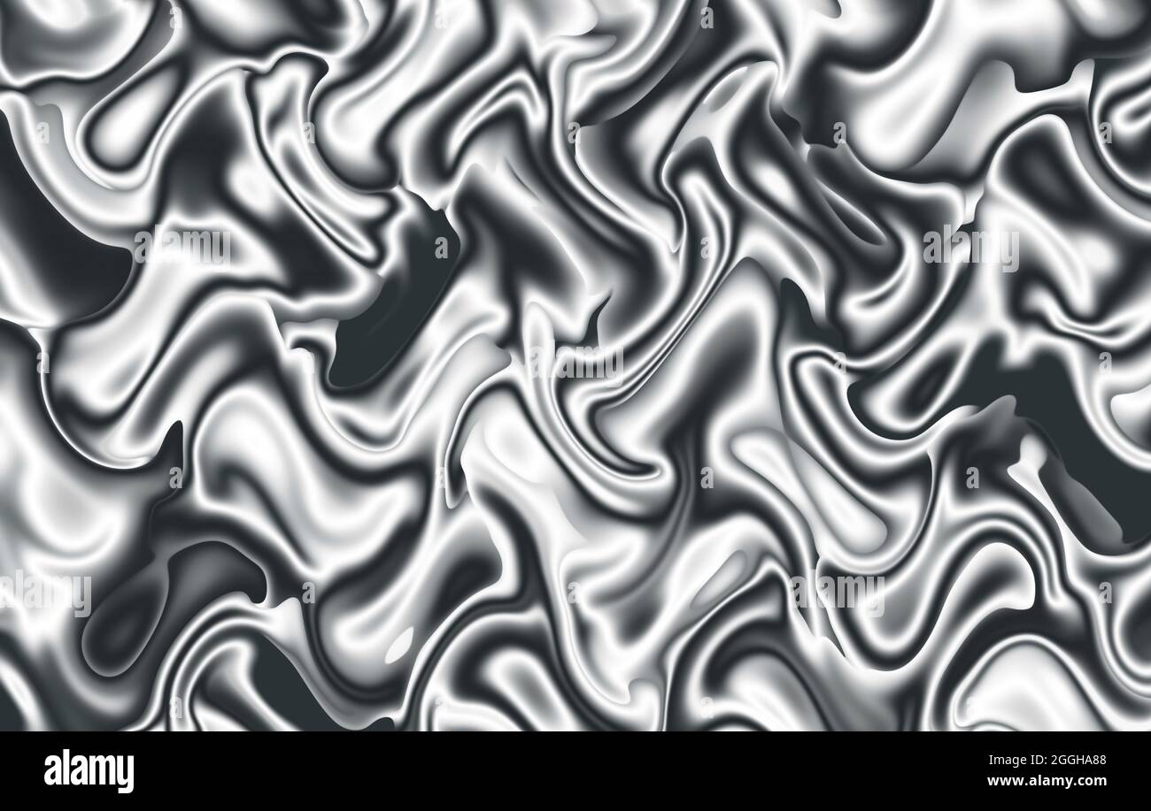 Illustration of gradient silver gray 3D wavy satin fabric texture for abstract  background Stock Photo - Alamy