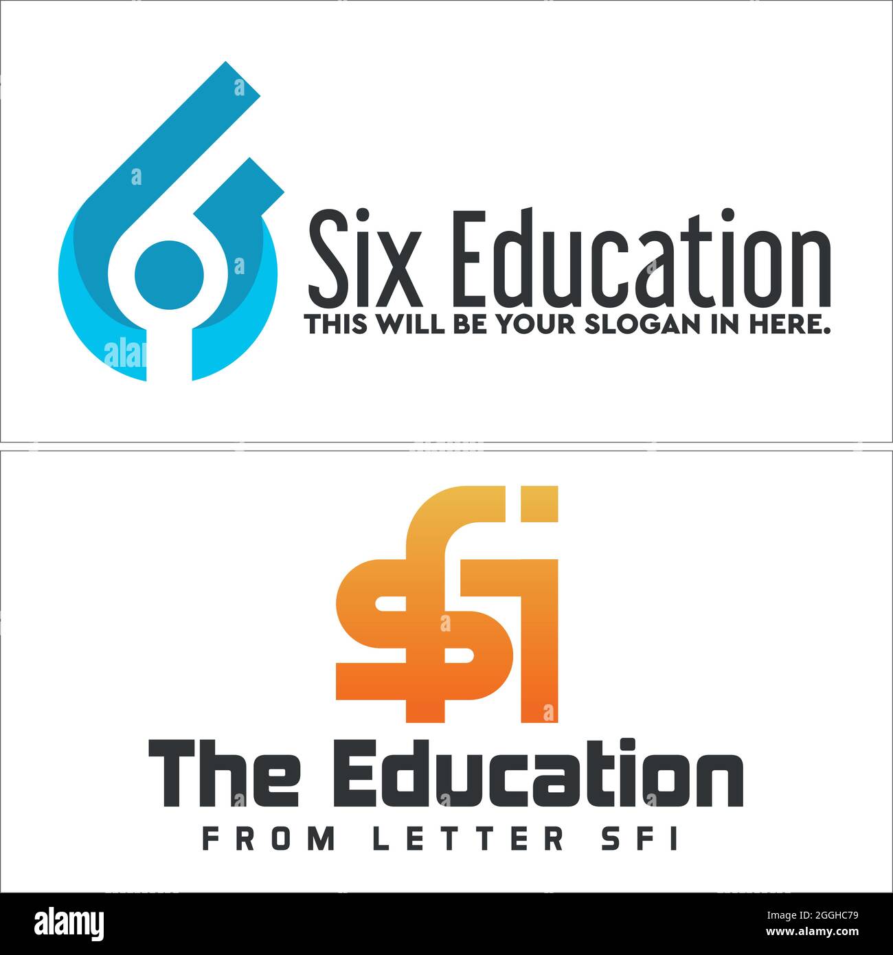 Education online coaching with icon number and initial bold logo design ...