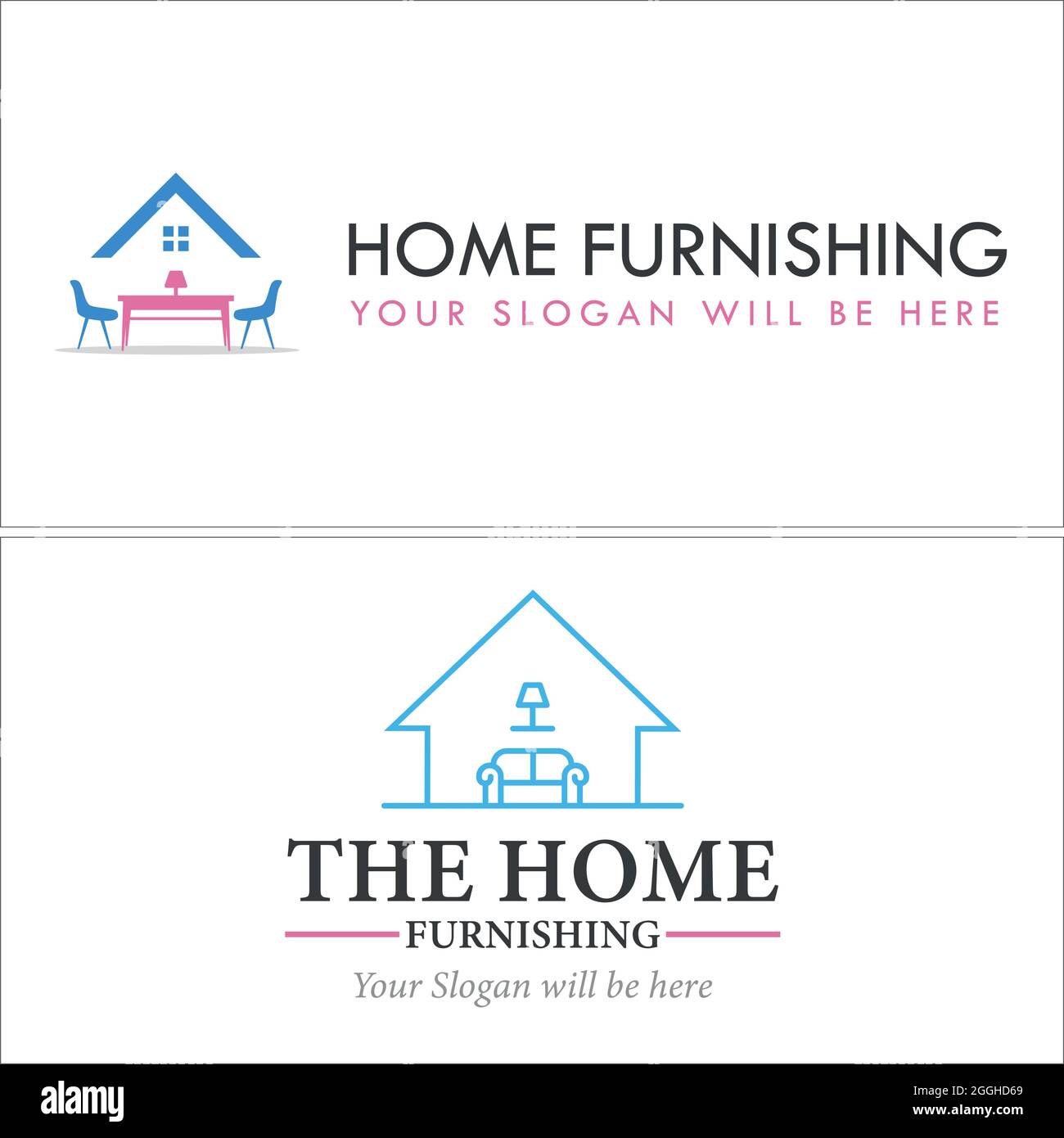 Modern home furnishing business logo vector Stock Vector