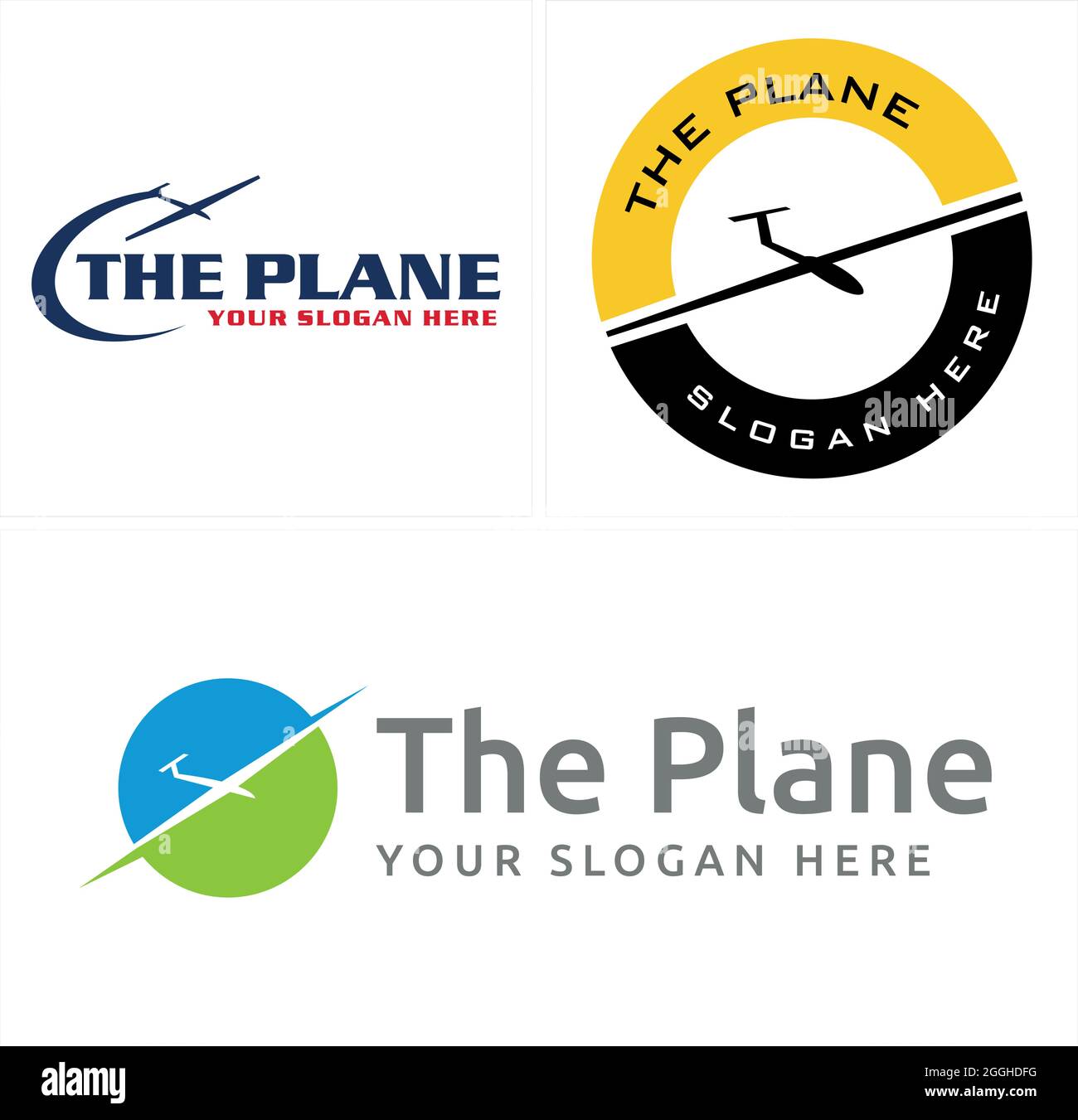 Sport high-Tech plane logo design Stock Vector