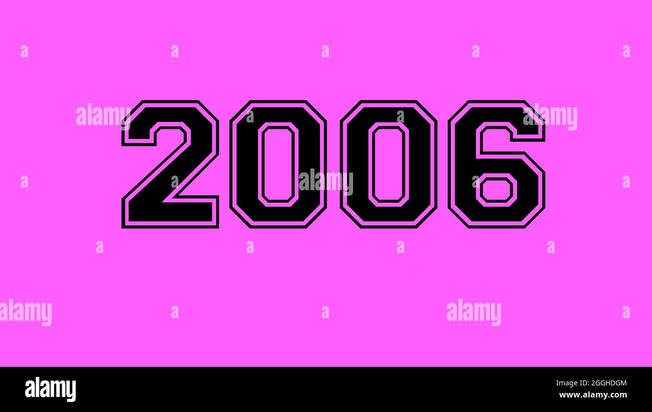 2006 number black lettering pink rose background Stock Photo - Alamy