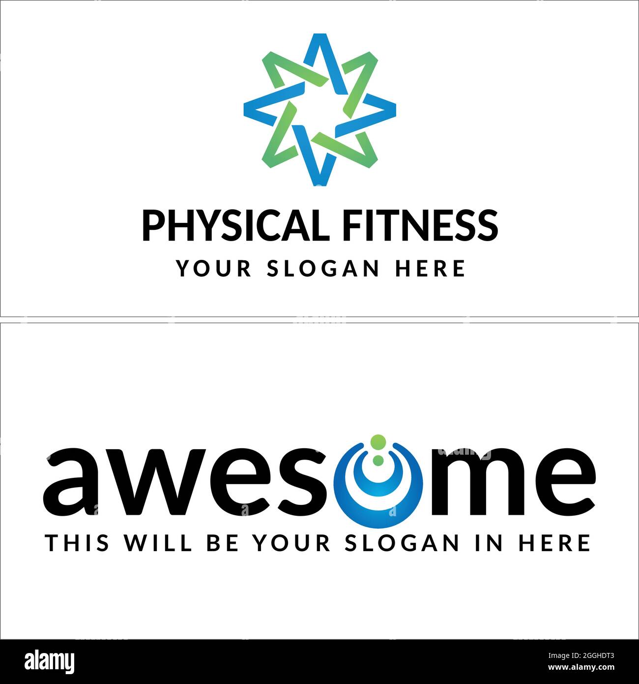 Physical fitness star and people logo design Stock Vector