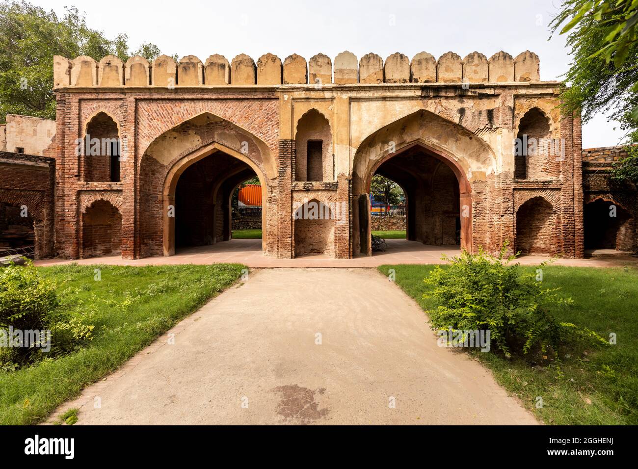 View of the famous Kashmere Gate monument in north Delhi Stock Photo