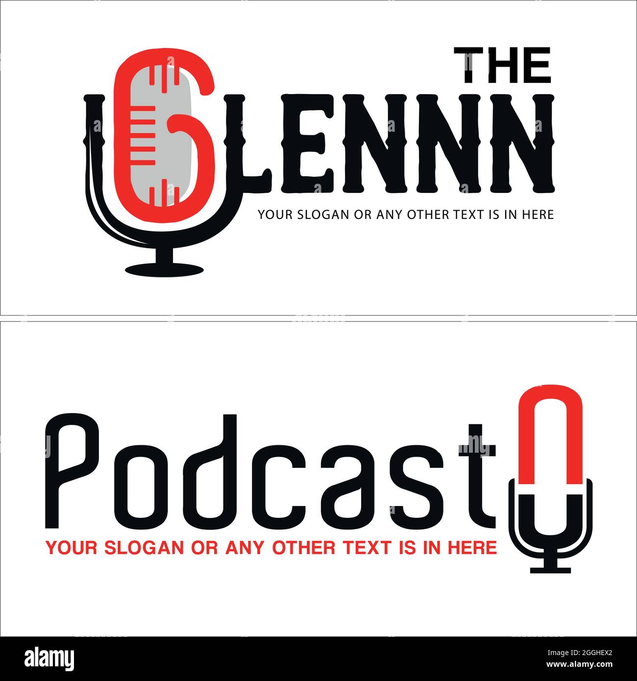 Entertainment voice podcast microphone logo design Stock Vector Image ...