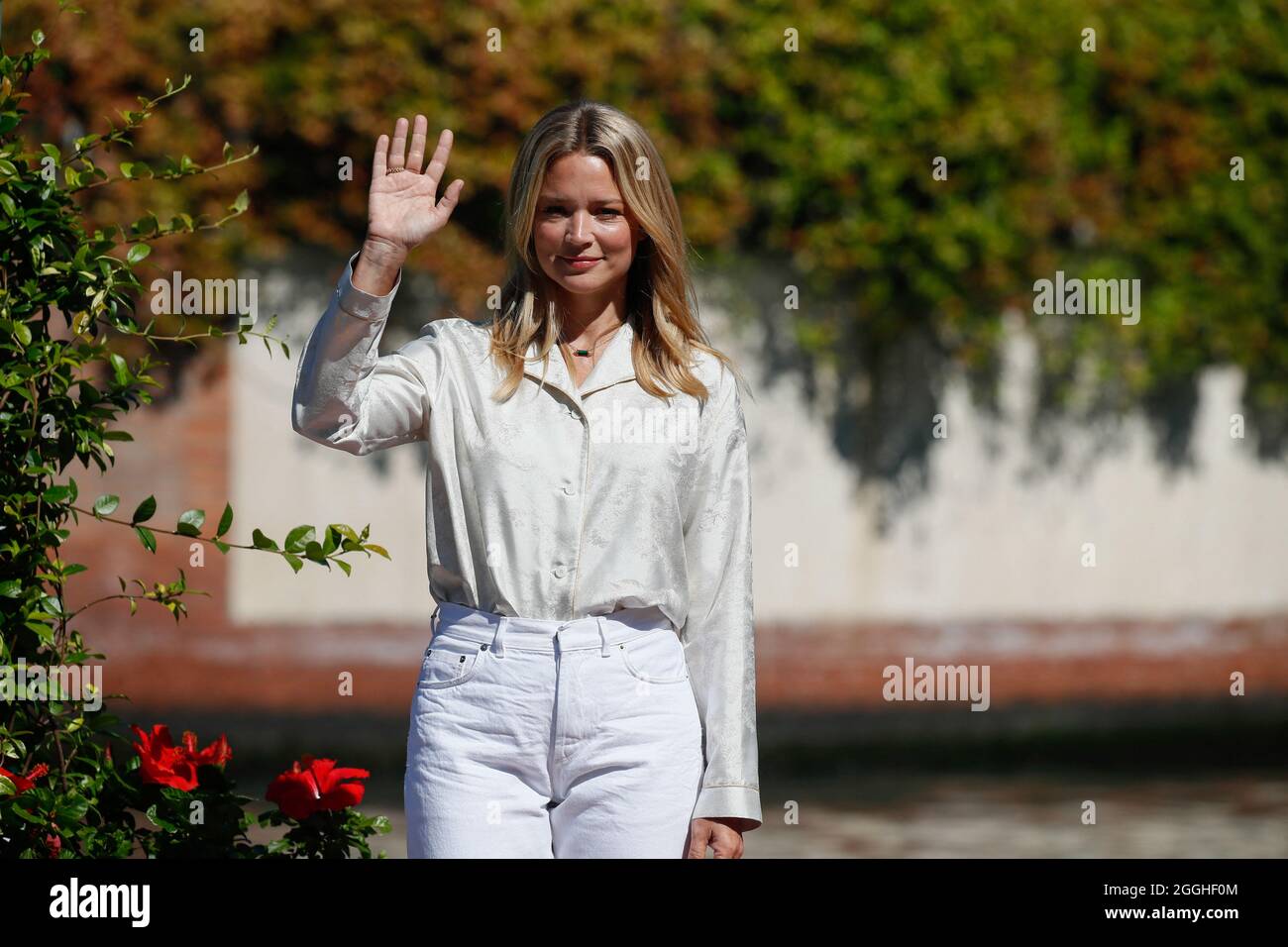 Venice, Italy. September 01, 2021, Virginie Efira seen arriving
