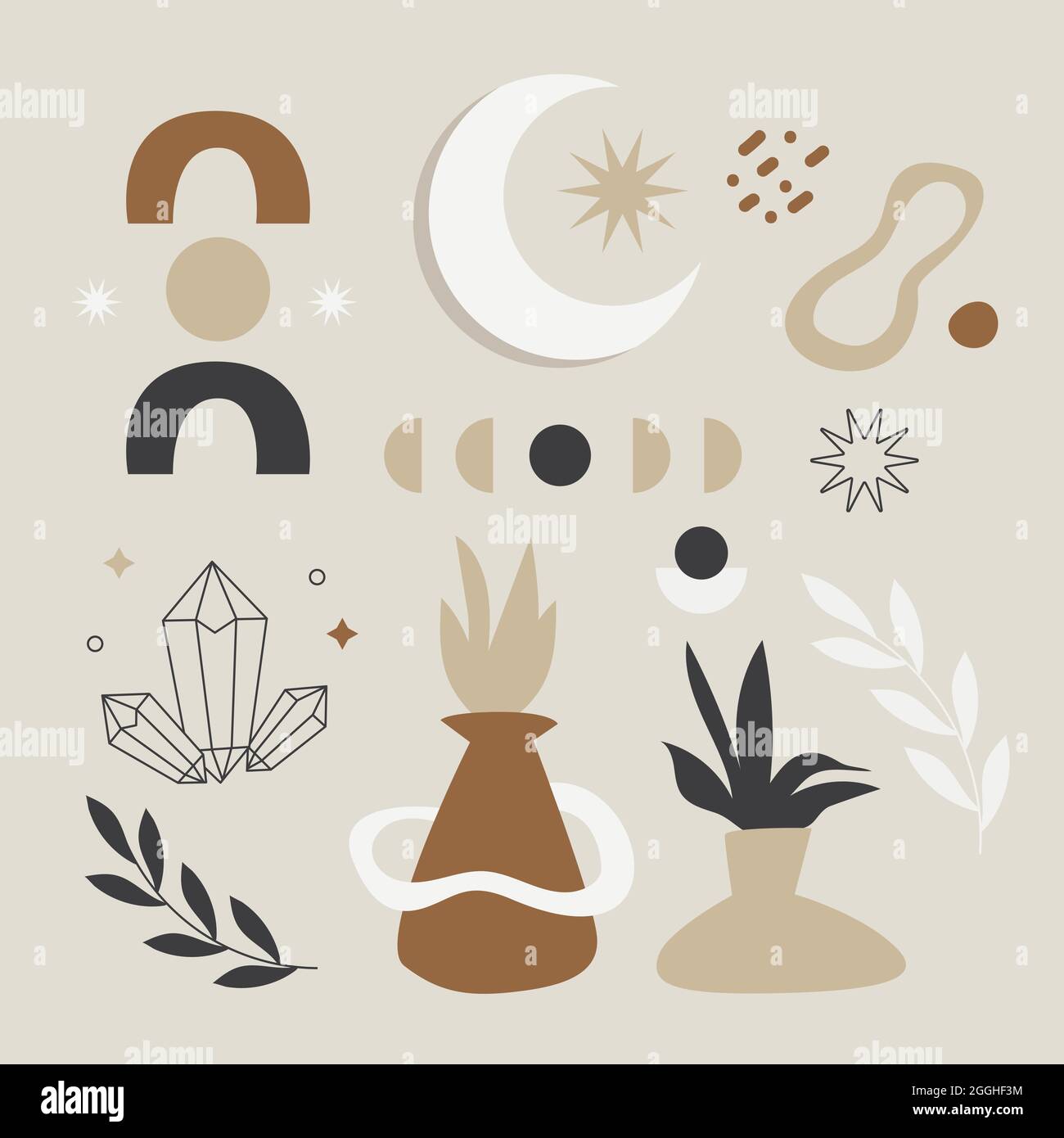 Flat boho elements set Vector illustration Stock Vector Image & Art - Alamy