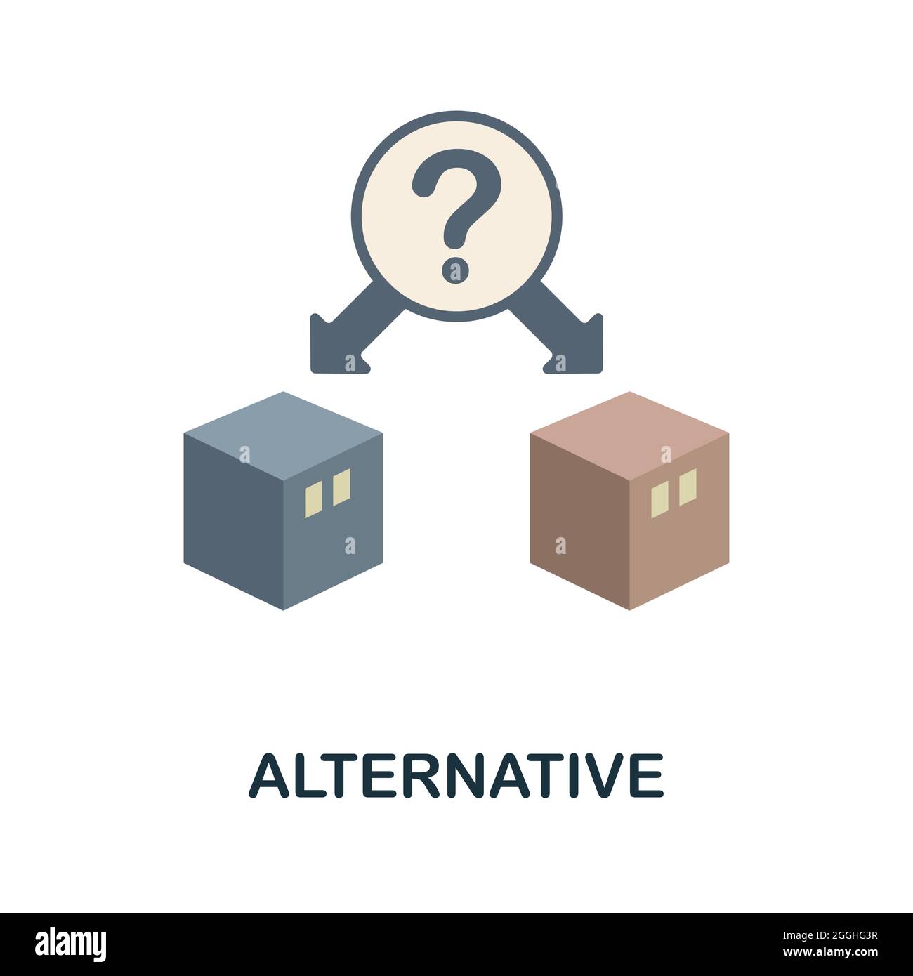 Alternative flat icon Simple sign from procurement process collection