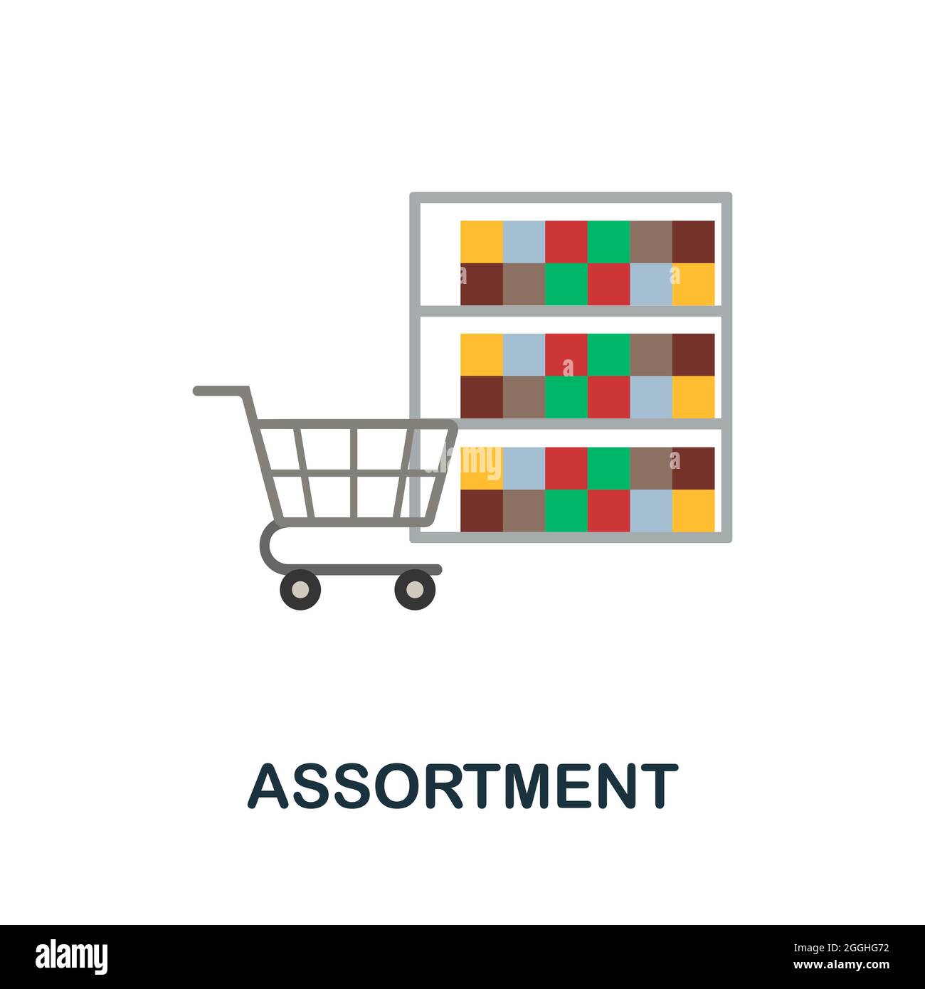 Assortment flat icon. Simple sign from procurement process collection