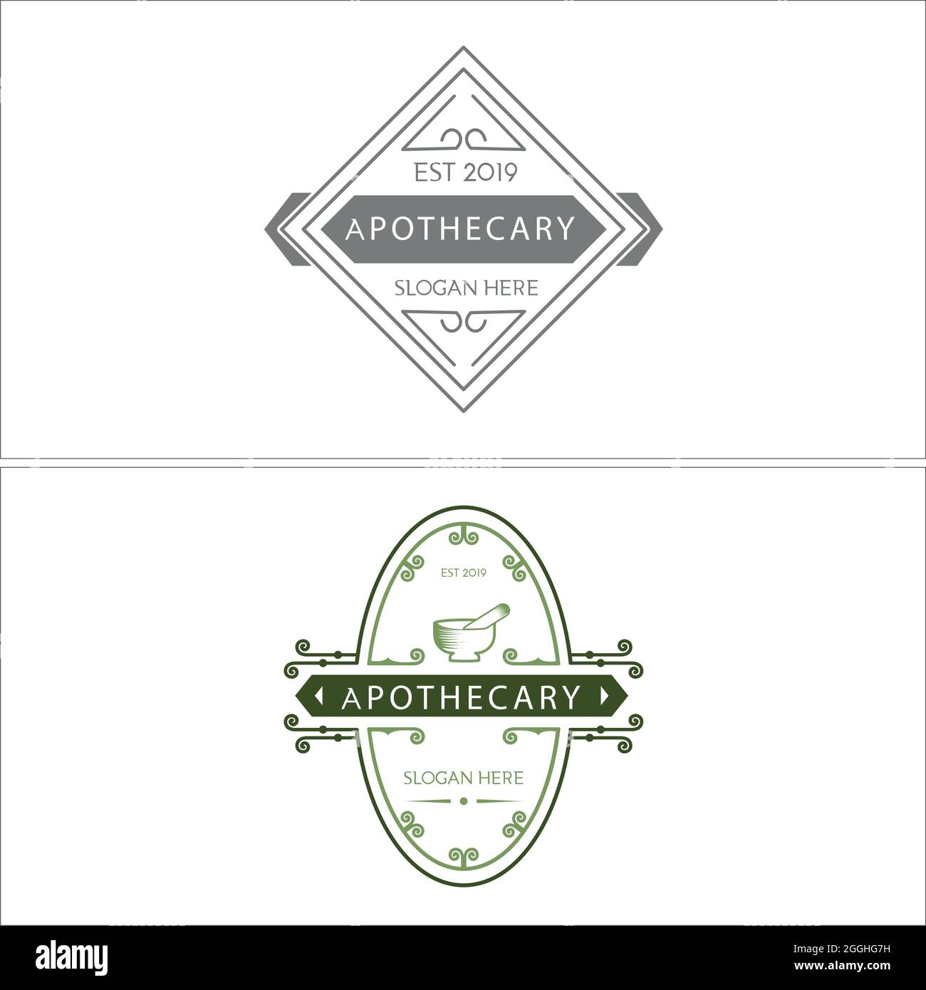 Apothecary mortar and pestle logo design Stock Vector Image & Art Alamy