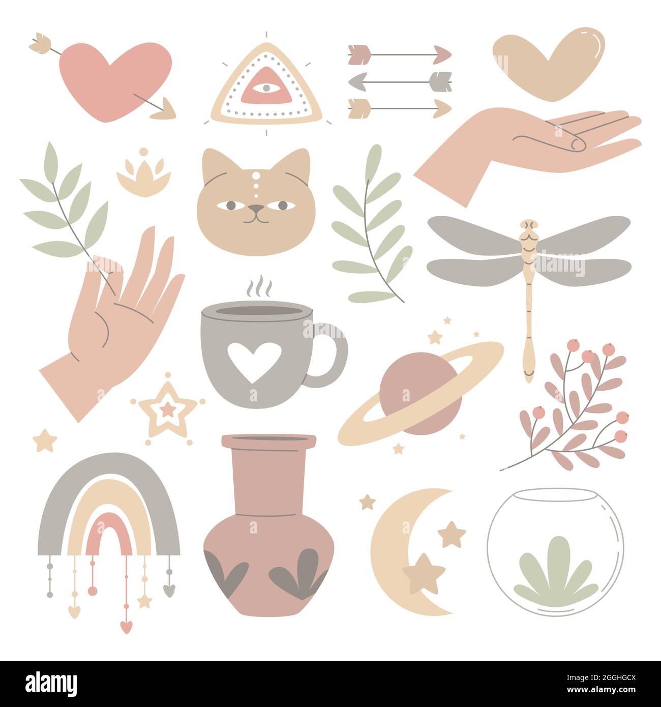 Boho element set Vector illustration Stock Vector Image & Art - Alamy