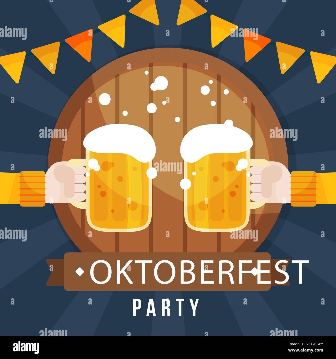 Flat oktoberfest illustration Vector illustration Stock Vector Image ...