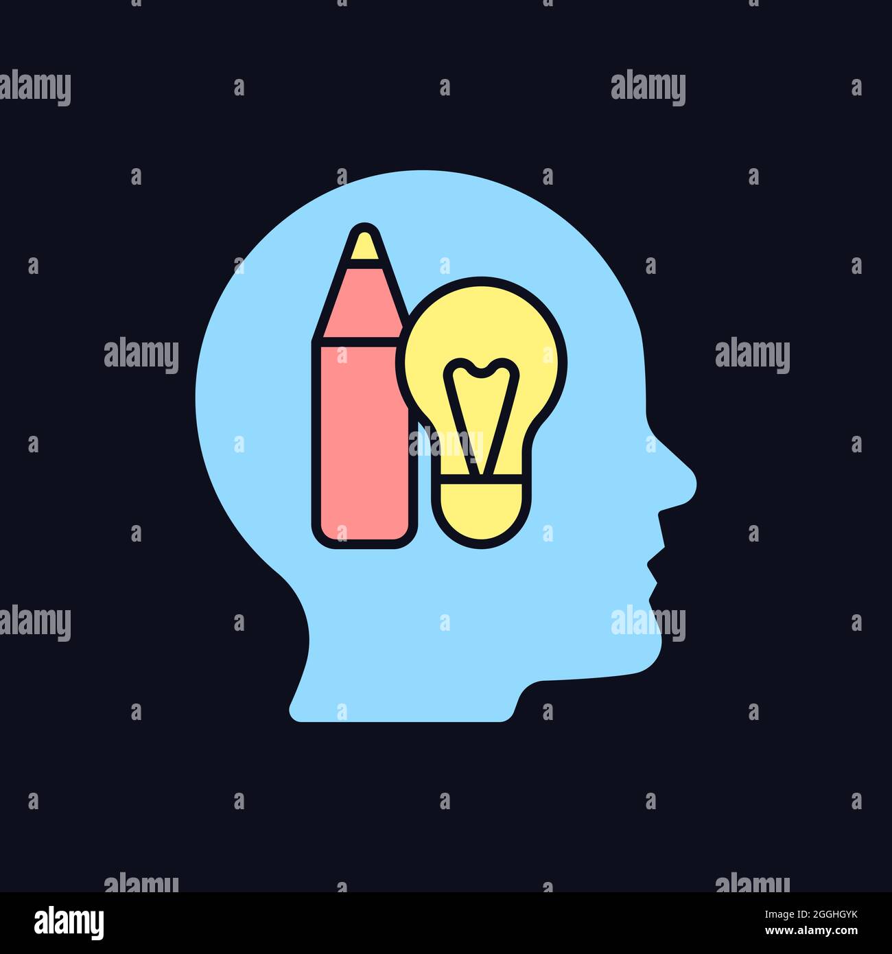 Creative motivation RGB color icon for dark theme Stock Vector Image ...