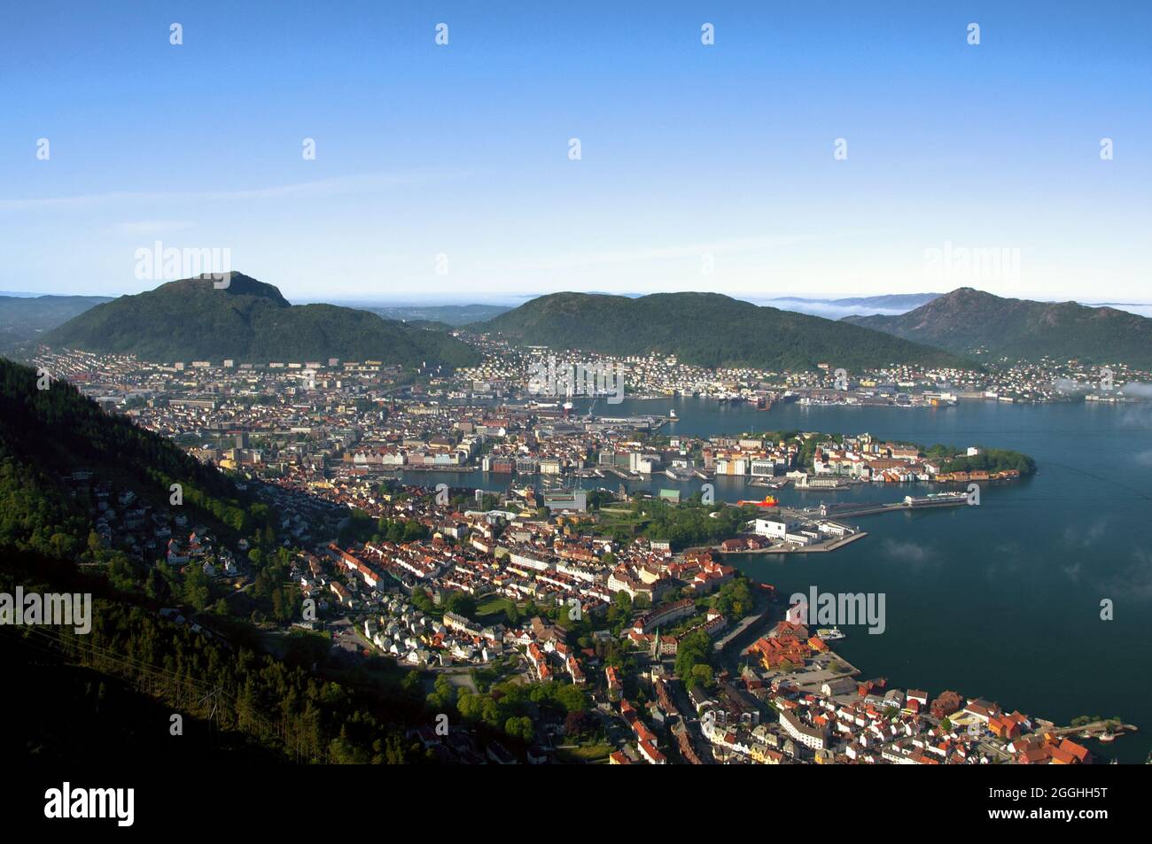Aerial view of Bergen in Norway Stock Photo