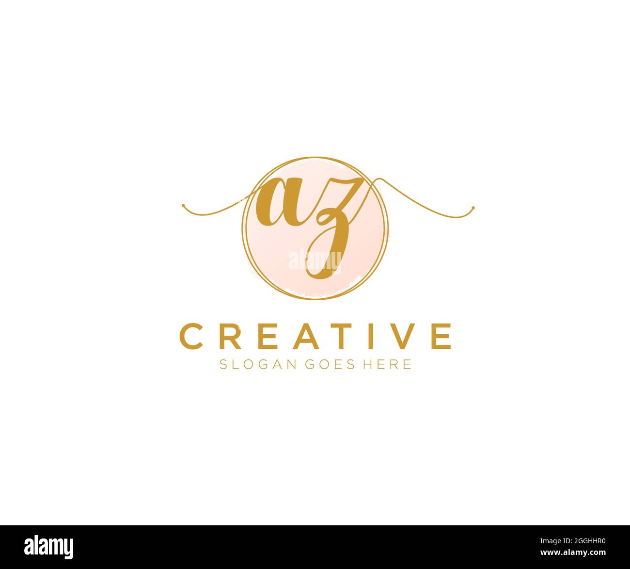 AZ Feminine logo beauty monogram and elegant logo design, handwriting ...