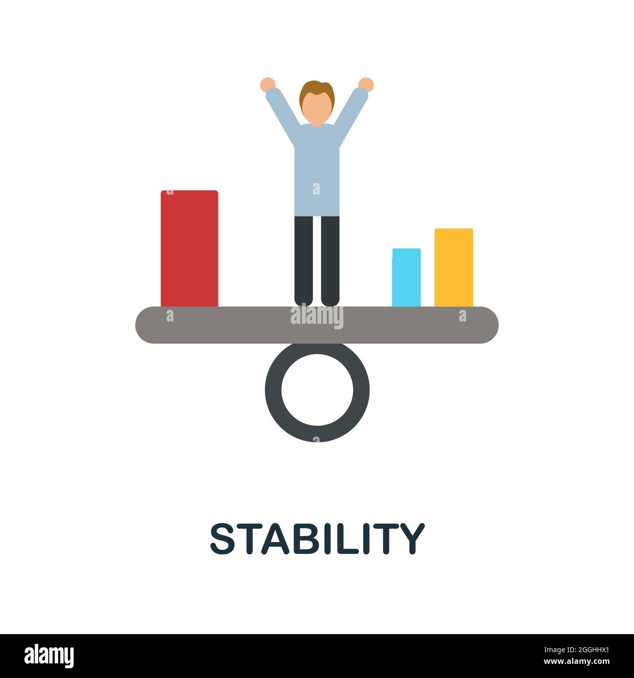 Stability flat icon. Colored sign from productivity ...