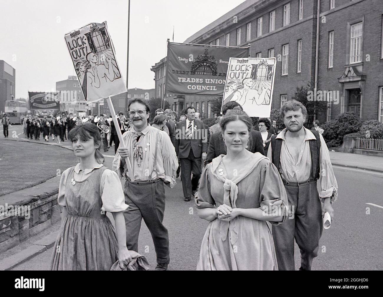 150th anniversary of the Derby silk mill lockout, May Day parade, Derby