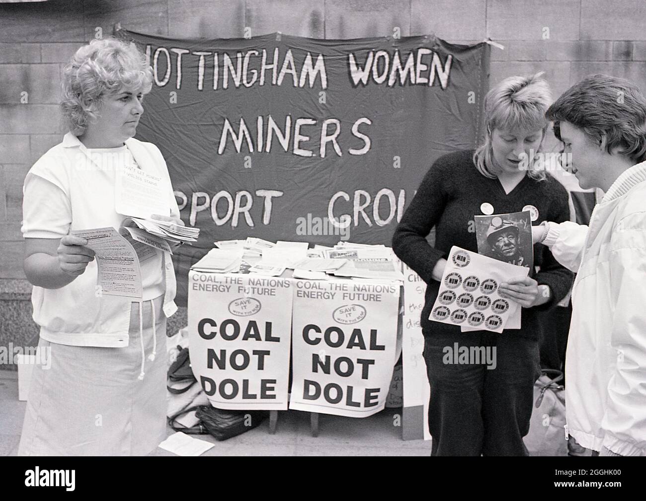 Nottingham Women Miners Support Group during the Miners Strike, UK May 1984 Stock Photo