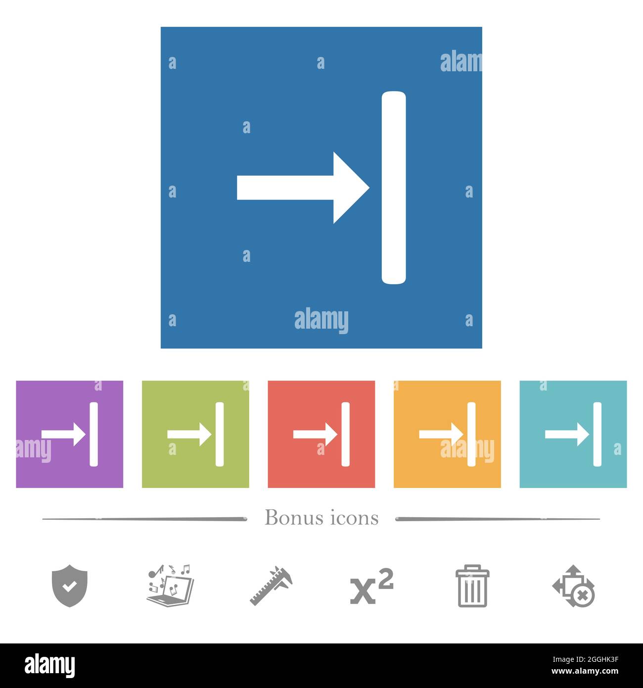 Align to right flat white icons in square backgrounds. 6 bonus icons ...