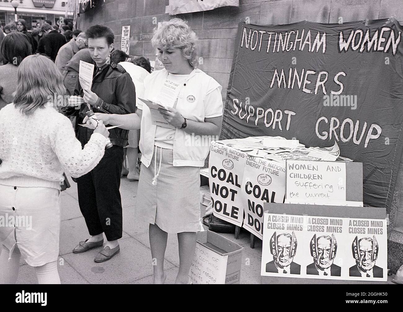 Nottingham Women Miners Support Group during the Miners Strike, UK May 1984 Stock Photo