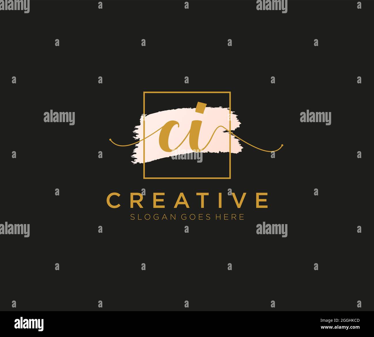 CI Feminine logo beauty monogram and elegant logo design, handwriting ...