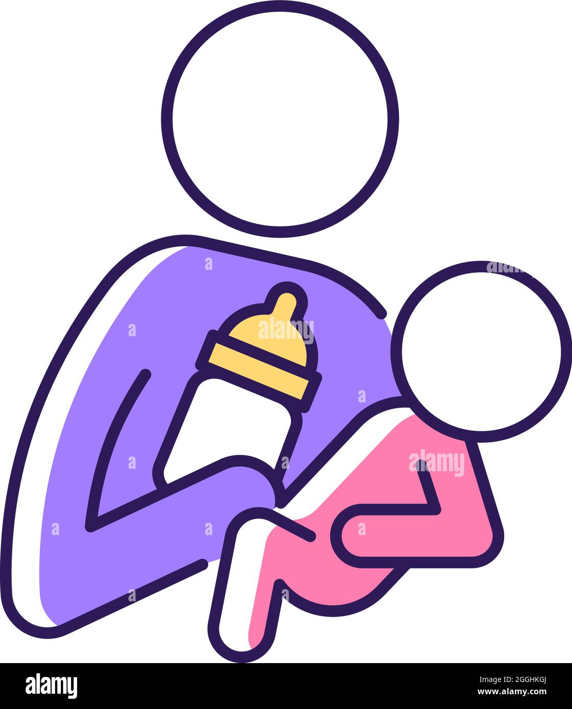 Bottle feeding RGB color icon Stock Vector